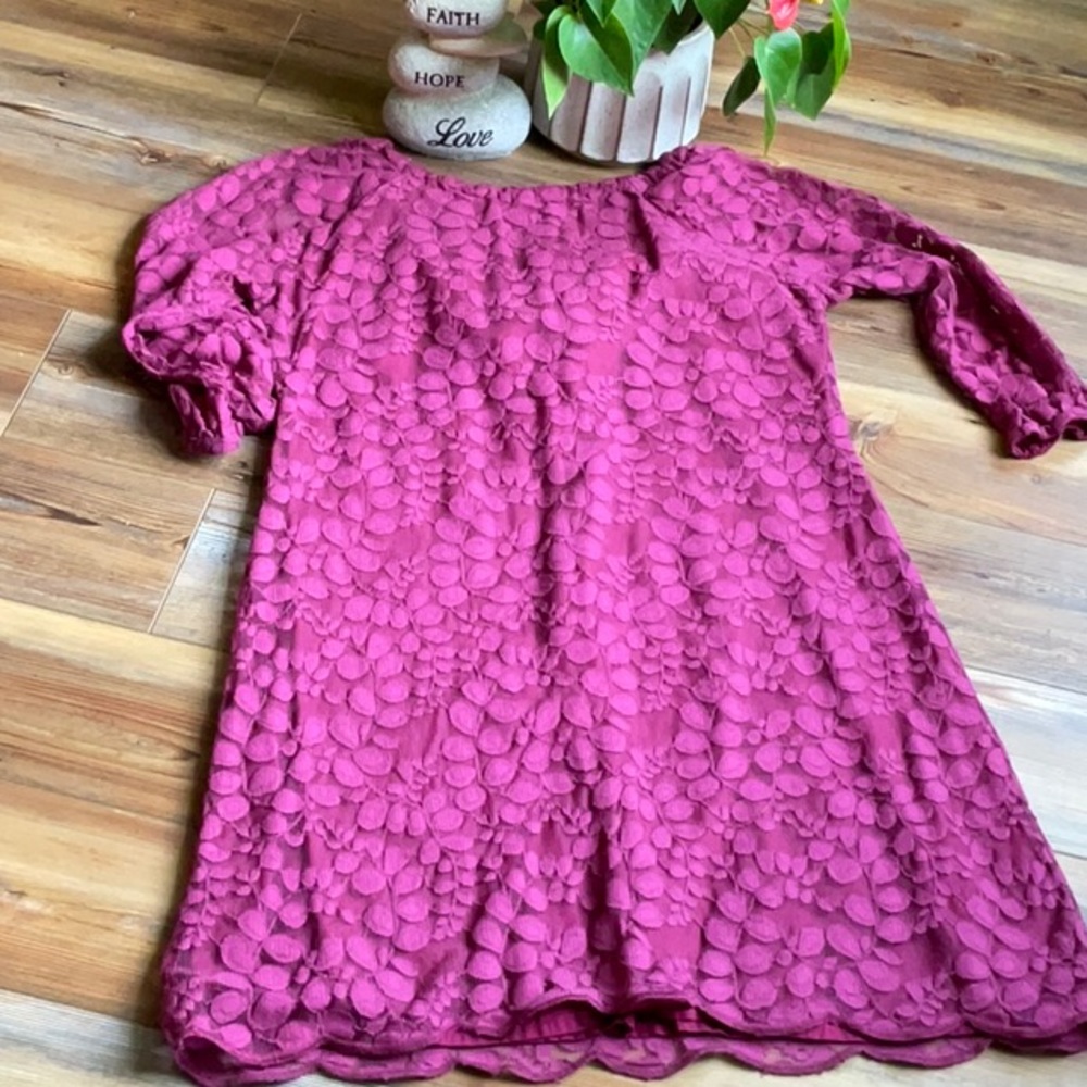 💖Garnett Hill Burgundy Lon sleeve lace dress. - Picture 2 of 6